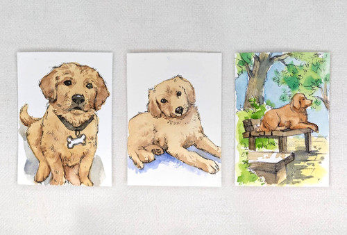 Aceo originale acquerello arte - aceo,
